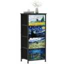 Welfuturer Narrow Dresser for Bedroom Slim 4 Drawer Dresser Vertical Storage Tower Unit for Living Room Hallway Kids Room Nursery Closet Sturdy Steel Frame Wooden Top Easy Pull Handle