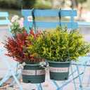 RECUTMS 20 Bundles Outdoor Artificial Flower UV Resistant Fake Stems Plants, Faux Plastic Greenery for Indoor Outside Hanging Plants Garden Porch Window Box Home Wedding Farmhouse Dcor(Yellow)