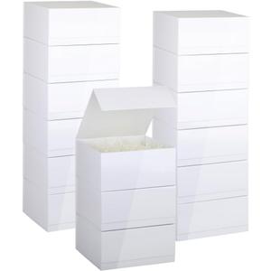 Magnetic Gift Box with Lid 15 Pack 10X10X5 Inch White Gift Boxes Bulk Packaging for Small Business Bulk Gift Boxes for PresentsBridesmaid Proposal BoxCrinkle Cut Paper Shred