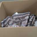 Washable Rugs 9'x12' Area RugLarge Rugs for Living Room - Oriential Distressed Printed Floral Carpet - Non Slip with Rubber Backing Area Rug 9'x12' Black