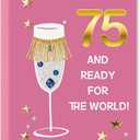 3 x OJsensai Funny 75th Birthday Card Gifts for Women Grandma，5x7inch | Cool 75 Year Old Bday Card for Mom Wife Nana，Heartfelt Inside Message，Idea for Party Decoration and Celebration，Pink Envelope