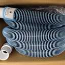 POOLWHALE Professional 1-1/2-Inch x 24-Feet Swimming Pool Vacuum Hoses with Swivel Cuff and Triangular Weighted Flex Vacuum Head,Perfect for Above Ground and Inground Pools