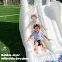 12.5FTx10.6FT Oxford White Bounce House, Kids Inflatable Castle with Slide and Ball Pool, Medium to Large Inflatable Bounce House, Can Be Used Indoors or Outdoors, Wet and Dry Use, Multi-Functional Toy