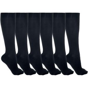 Winterlace Womens Trouser Socks, Opaque Stretchy Nylon Knee High, Many Colors, 6 or 12 Pairs