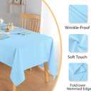 Hiasan 60 X 120 Inch Rectangle Textured Tablecloth - Waterproof Spillproof Antiwrinkle Jacquard Table Cloth for Kitchen and Dining Dinner, Outdoor Picnic, Holiday and Parties, Light Blue