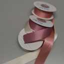 QIANF Dusty Rose Double Face Satin Ribbon 1 Inch x 45 Yards Champagne Pink/Rose Gold/Mauve Fabric Ribbon for Gift Wrapping, Flower Bouquets, Bows Making, Wedding Decor (3 Rolls *15Yd)