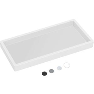 2 x Silicone Countertop Tray  Small 7.8" Bathroom Vanity Organizer for Soap Dispenser, Lotion Bottles, Perfume, Candles, Keys  Shatterproof Sink Tray (Single - Small (7.8" x 3.9" x 0.8"), White)