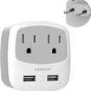 European Travel Plug Adapter Converter, TESSAN International Power Plug Converter with 2 USB, Type C Outlet Adaptor Charger for US to Most of Europe EU Iceland Spain Italy France Germany