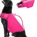 Kuoser Dog Life Jacket, High Flotation Dog Life Vest for Swimming Boating, Adjustable Small Medium Large Dog Swim Vest with Rescue Handle, Reflective Safety Pet Life Preserver Floats for Pool (X-Large (Chest Girth:25.98-33.46''))