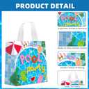 KERINGO 24 PCS Pool Party Non Woven Favor Bags with Handles Swimming Themed Waterproof Goodie Bags for Pool Swimming Summer Party Birthday Baby Shower Supplies