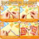 Suncalla 984 Pcs 24 Set Dinosaur Nugget Keychain Making Kit DIY Valentine's Key Chain Crafts Bead Adjustable Letter Beads Cards Strings Kit Gift Backpack Accessories Party Favors(Cute Color)