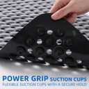 MOONFLY Shower and Bathtub Mat,40x16 Inches,Extra Long Non Slip Mats with Suction Cups and Drain Holes, Machine Washable and Anti Slip Bathmats, Bathroom Mats for Tub Nonslip (Black)