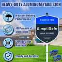 All Aluminum Yard Sign with Reinforced Metal Stake, 28" Heavy Duty Weatherproof Sign with 8 Window Stickers Compatible with Home Security System
