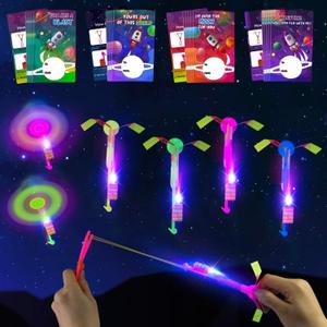 24 Packs Valentines Day Cards for Kids School with LED Flying Set Toys Valentines Gifts for Kids Class,Valentines Party Favors for Classroom