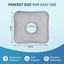 Ear Piercing Pillow with Comfort Hole for Side Sleepers, Relief from Ear Pain and Pressure After Piercing or Surgery, Soft Contour Sleeping Pillow (Gray)