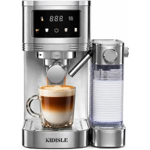 KIDISLE 20 Bar Espresso Machine with Auto Milk Frother & Touchscreen, 1350W | Dual Boiler 1350W Brew +1000W Froth, Pre-Infusion Rich Crema, 44oz Water + 24oz Milk, 3-in-1 Espresso, Cappuccino, Latte