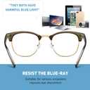 Blue Light Blocking Glasses Vintage Half Frame UV Clear Lens Anti Eyestrain Computer Gaming Glasses for Men Women