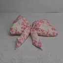 Bow Shaped Throw Pillow 24 Inch Large Pink and White Chinoiserie Floral Pillow Decorative Coquette Love Shack Fancy Decor for Sofa Bed Couch Living Room
