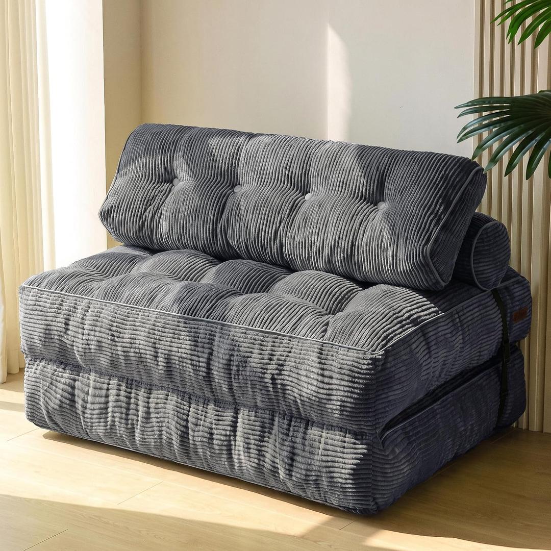 MAXYOYO Folding Sofa Bed, Convertible Chair Bed with Pillow, Full
