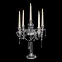 Acrylic Candelabra Centerpieces for Tables, 18.5in Tall 5 Arm Acrylic Candle Holder for Taper LED Candles, Clear Candlestick Holder for Wedding Chandelier Centerpiece Decor Party Event Reception