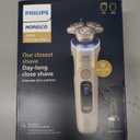 Philips Norelco Shaver i9000 Prestige Ultra, Wet & Dry Electric Shaver, White Gold, SenseIQ Pro Technology, Triple Lift & Cut System, 360 Rotating NanoTech Precision Blades, Beard Styler, XP9403/88 (i9000 Prestige + Charge Stand, QCP & Trimmers, Black)