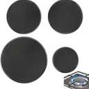 TWZKXC 4 Pcs Gas Stove Burner Cap Set, Metal Cooker Hat Replacement Kit, Compatible With SABAF Stoves, Oven Burner Cover, (Black Flat 3.93" x 1, 2.95" x 2, 2.17" x 1)