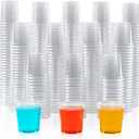 Lilymicky 1000 PACK 1 oz Plastic Shot Glasses, 1 Ounce Clear Disposable Party Cups for Vodka, Whiskey, Tequila, Mini Plastic Containers for Sauce, and Sample Tasting