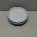 Grow Forward Premium Wheat Straw Plates - 8 Inch Reusable Hard Plastic Dinner Plates Set of 8 - Unbreakable Microwave Safe Plates for Dessert, Camping, RV, Outdoors, Patio, Kitchen Dishes - Seascape