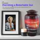 Cremation Urn for Adult Human Ashes Male & Female | Large Decorative Funeral Burial ERN for Men & Women | Handmade Memorial Metal Container Jar | Ash Holder Box