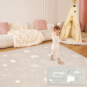 Joypony Baby Play Mat 79x 71 Inch, Extra Large Foldable Play Mats for Babies and Toddlers, Waterproof & Anti-Slip Portable Baby Floor Mat for Tummy Time, Non Toxic Foam Play Mat for Floor Travel Bag