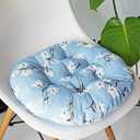 vctops Bohemian Soft Round Chair Pad Garden Patio Home Kitchen Office Seat Cushion Flower Blue Diameter 20"