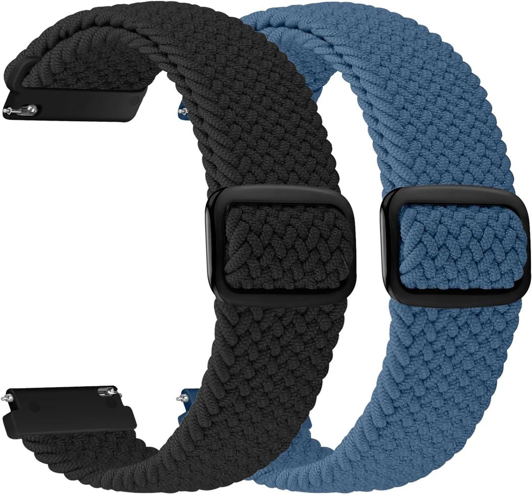 24mm Quick Release Braided Band Compatible with Garmin Venu X1, TicWatch Altas/Pro 5/Pro 5 Enduro, Solo Loop Adjustable Smartwatch Bands for Suunto 7/D5 Women Men