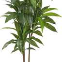 Nearly Natural 48in Artificial Dracaena with Real Touch Leaves and Multi Tonal Trunks, Large Indoor Silk Plant with Pot, Maintenance Free for Indoor Living Room and Home Office Decor