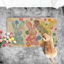 Artoid Mode Rabbit Bunny Love Heart Easter Doormat, Home Decor Low-Profile Switch Rug Door Mat Floor Mat for Indoor Outdoor 17x29 Inch