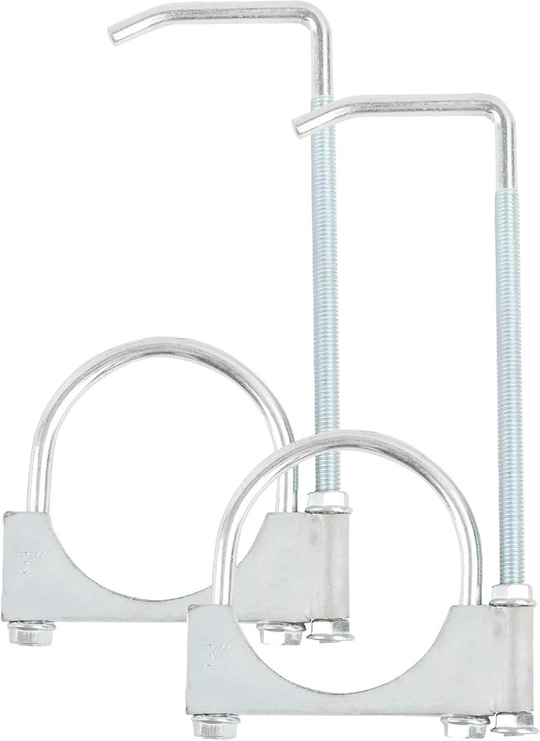 Exhaust Clamp With Hanger fit 3" Exhaust Pipe, Universal Clamp On Exhaust Hanger-2PCS