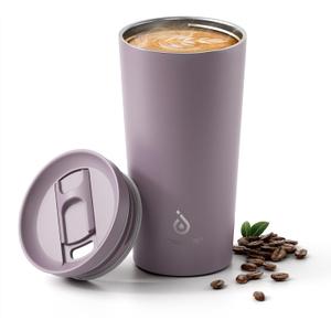 Ideus 17 oz Travel Coffee Mug, Double Wall Vacuum Stainless Steel Insulated Coffee Tumbler With Lid, Splash-Proof & Cup Holder Friendly, Keeps Drinks Hot/Cold, Dishwasher Safe, Purple
