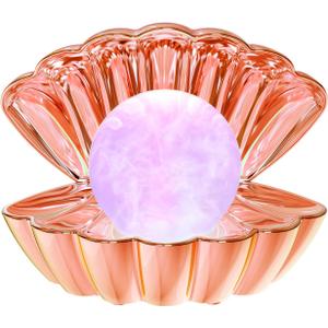 Shell Pearl Beach Themed Night Light, RGB 8 Colors Changing Mood Shell Pearl Lamps, Bedside LED Clamshell Portable Night Lights for Bar (Electroplated Rose Gold)