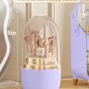 Anylady Makeup Brush Holder 360 Rotating, [Upgrade & with Cover] Makeup Brush Organizer for Vanity Countertop Bathroom (Purple)