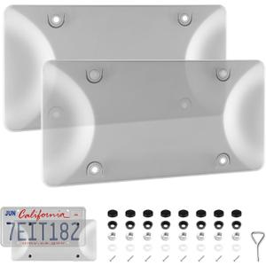 Alpmosn License Plate Frames with Screw Washers and Cap, Car Exterior Accessories Grey (2-Pack) (Basic)