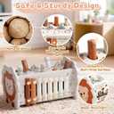 Fajiabao Wooden Montessori Toys for 1 Year Old Boy 4 in 1 Toddler Learning Toys with Number Maze, Pounding Bench, Xylophone, Fishing Game Baby Sensory Toys Birthday Gifts for 1+ Year Old Boys & Girls