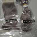 Brazilian Body Wave Human Hair Bundles with Closure (10 12 14+8Closure) Grey Human Hair 1 Bundles with Free Part Closure 100% Remy Human Hair Bundles with 4x4 Closure