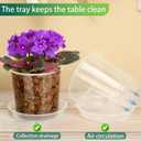 4/6/8/10 Inch Clear Nursery Pots with Drainage and Saucers, 24 Pack Clear Plant Pots, Variety Size Plastic Orchid Flower Pot for Indoor Outdoor