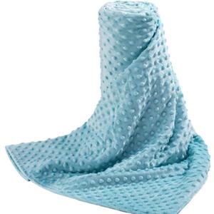 Acdyion Weighted Blanket Cover 48x72, Teal Minky Dot & Fleece Removable Duvet Cover with 12 Ties, Washable Fabric for 48x72 Weighted Blankets