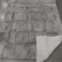 Gray Rugs for Living Room Bedroom, 6x9 ft Grey Area Rug, Washable Memory Foam Indoor Carpet, Modern Aesthetic Minimalist Non-Slip Carpets for Boys Girls Adults Home Decor