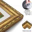 Gold 16x20 Picture Frame, Embossing Ornate Photo Frame with Plexiglass, Fit for 2 Sizes with Paper Mat for 8x12 or 12x16 without Mat, Wall Mount in Vertical or Horizontal, 2 Pack