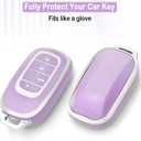 3 x LECART Key Fob Covers for Honda 2024 2025 2022 2023 CR-V Civic Pilot Accord HR-V Sport Touring TPU Key Fob Case 5 Button Car Key Shell Protector 2 Pack Pink & Purple