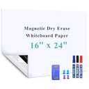 Warasee Self-Adhesive Office Whiteboard Sticker: 16" x 24" Magnetic Receptive Dry Erase Wall Film | No Ghosting Easy Peel & Stick for Professionals | Flat-Lay Ready for Meeting Room