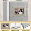 Velvet Photos Album 4x6 Films 300 Pockets Wedding Anniversary Family Photo Album for Family Wedding Anniversary Baby Vacation(Grey)