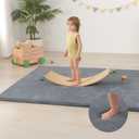 Baby Play Mat for Floor,1.3" Thick Elasti-Foam 50"74" Playpen Mat for Tummy Time,Water Repellent Soft Coral Velvet for Toddler,Infant,Kids,Non-Slip Backing Safe for Crawling(Dark Grey)