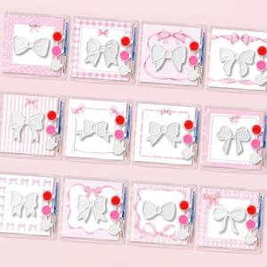 Jenaai 12 Sets Pink Bow Party Favors Ceramic Painting Kit for Kids Coloring Pink Bow Crafts DIY Painting Craft Kit Unpainted Plaster Figurines for Student School Art Activity Gifts Party Supplies